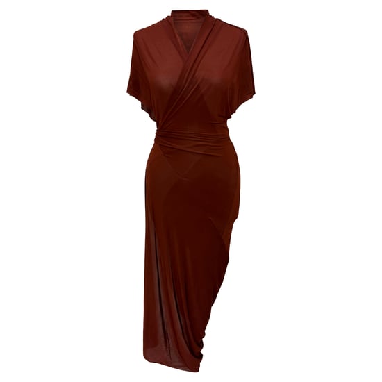 Rick Owens Wickel-Midikleid in Braun Cupro - Image 1