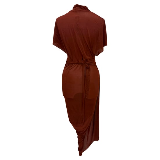 Rick Owens Wickel-Midikleid in Braun Cupro - Image 2