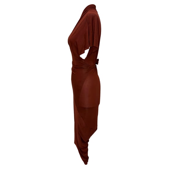 Rick Owens Wickel-Midikleid in Braun Cupro - Image 3