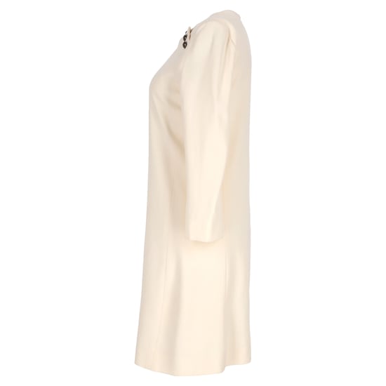 Chloé Kleid mit Knopfdetails aus beigefarbenem Acetat - Image 2