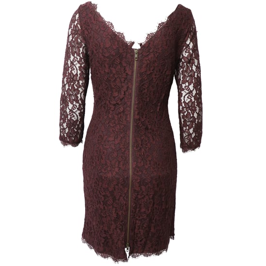 Diane Von Furstenberg – Spitzenkleid aus burgunderfarbenem Viskose - Image 3