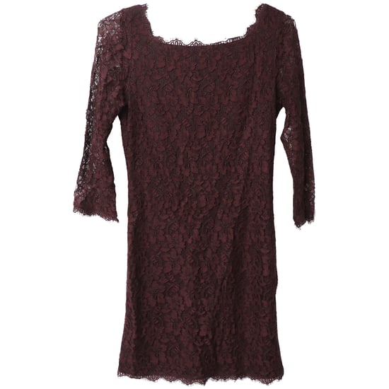 Diane Von Furstenberg – Spitzenkleid aus burgunderfarbenem Viskose - Image 4