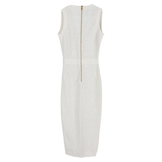 Balmain Strickkleid Midi mit tiefem Ausschnitt aus weißer Viskose - Image 2