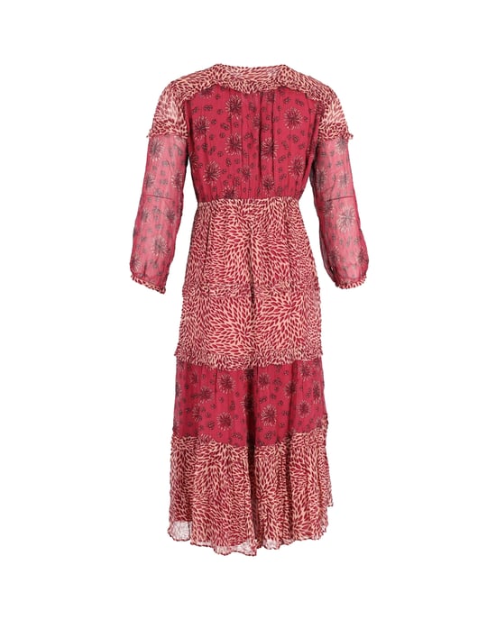 Ba&sh Gypsie Midikleid mit Printmix aus burgunderfarbener Viskose - Image 3