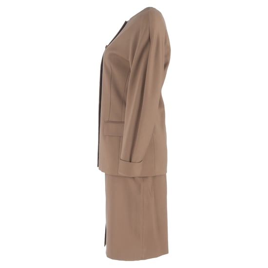 Max Mara einreihiger Blazer und Rockanzug aus brauner Wolle - Image 2