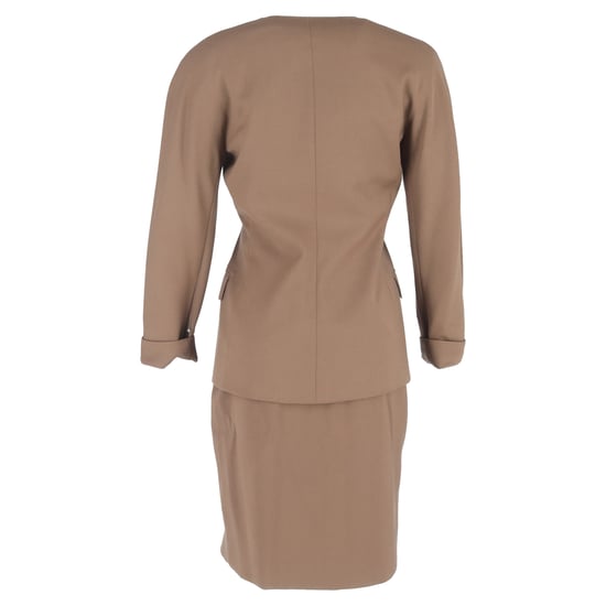 Max Mara einreihiger Blazer und Rockanzug aus brauner Wolle - Image 3