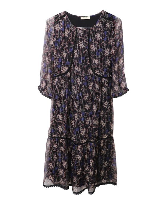 Ba&Sh Ora bedrucktes Midikleid aus mehrfarbiger Seide - Image 5