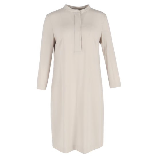 Escada Kleid mit Stehkragen und knielanger Passform aus beigefarbenem Triacetat - Image 1