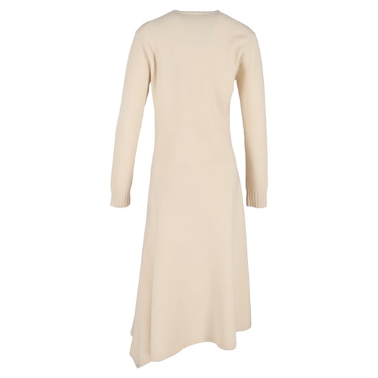 Jil Sander Strickkleid mit langen Ärmeln, Midi-Länge, aus cremefarbener Wolle - Image 3