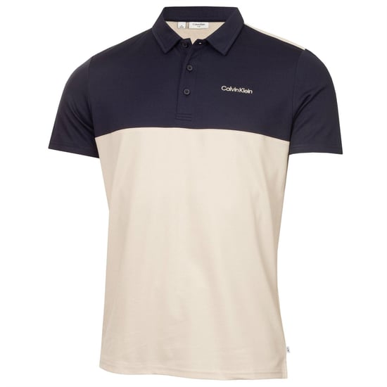 Calvin Klein - Poloshirt für Herren, Mit Kragen (Hafermilch/Marine) - Image 1