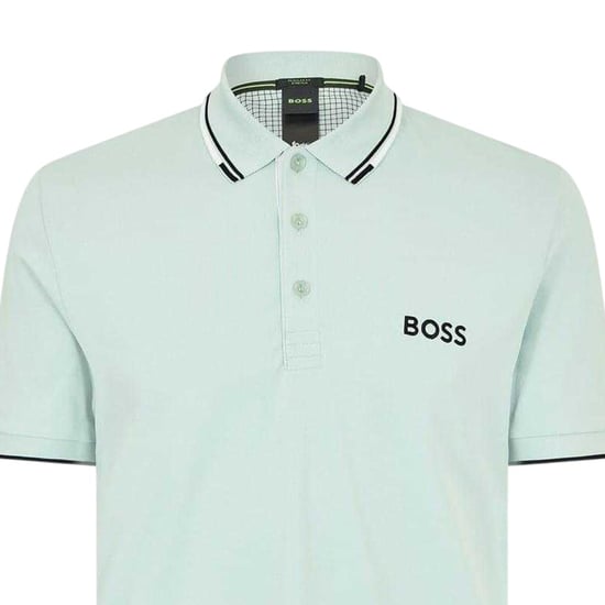 Boss - "Paddy Pro" Poloshirt für Herren, Baumwolle Piqué (Türkises Grün) - Image 3