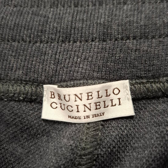 Brunello Cucinelli Melange-Shorts mit Kordelzug aus grauer Baumwolle - Image 3