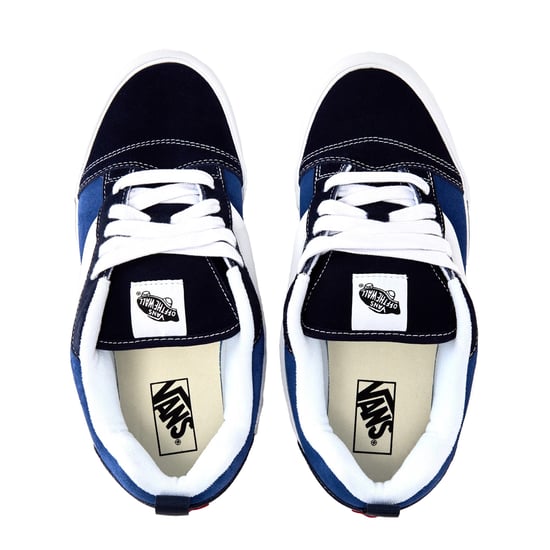 Vans - "Knu Skool" Wattiert Skater-Schuhe für Herren, Wildleder (Marine/Weiß) - Image 3