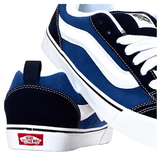 Vans - "Knu Skool" Wattiert Skater-Schuhe für Herren, Wildleder (Marine/Weiß) - Image 4