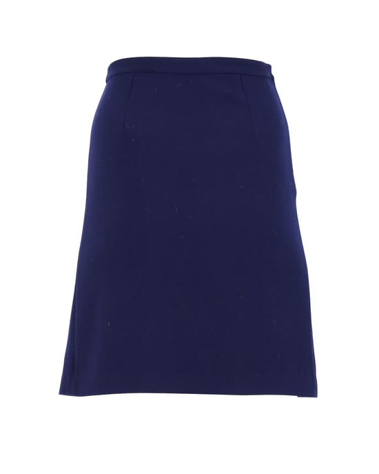 Diane Von Furstenberg – Knielanger Rock mit Plissee-Rücken aus marineblauem Polyester - Image 1