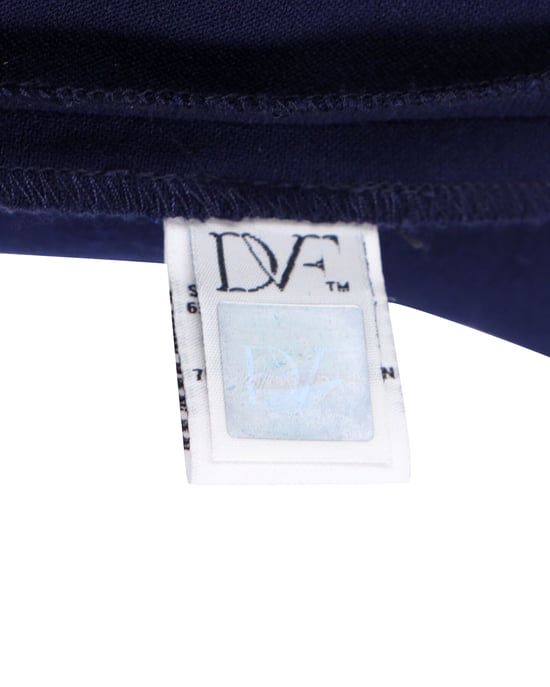 Diane Von Furstenberg – Knielanger Rock mit Plissee-Rücken aus marineblauem Polyester - Image 5