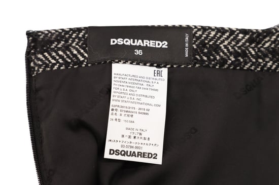 Dsquared2 Bleistiftrock mit Fischgrätmuster aus schwarzer Wolle - Image 4