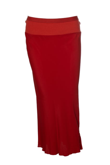 Rick Owens, Larry FW19 roter Midirock - Image 1