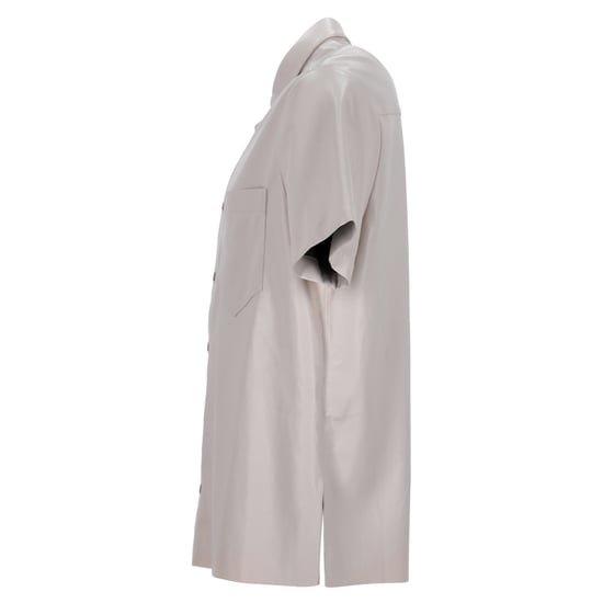 Nanushka Kurzarmhemd mit Knopfleiste aus beigem Polyester - Image 2
