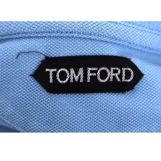 Tom Ford Piqué-Poloshirt mit kurzen Ärmeln aus blauer Baumwolle - Image 4