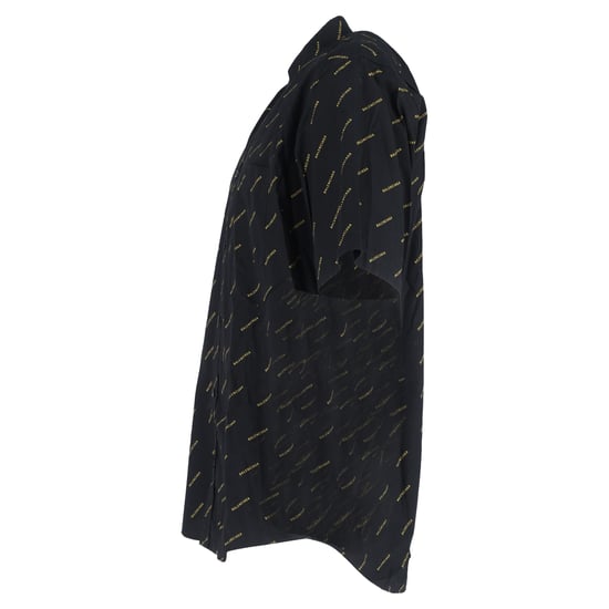 Balenciaga Kurzarmhemd mit Allover-Logo aus schwarzer Baumwolle - Image 2