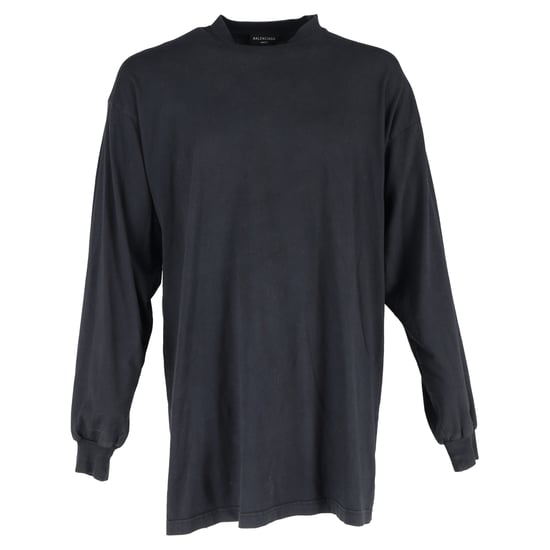Balenciaga Tab Vintage Langarmshirt aus schwarzer Baumwolle - Image 1
