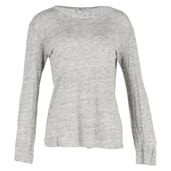 T Alexander Wang Langarmshirt mit Rundhalsausschnitt aus grauer Baumwolle - Image 1