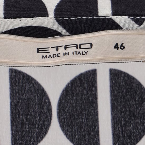 Etro gepunktete Langarmbluse aus schwarzer und weißer Seide - Image 4