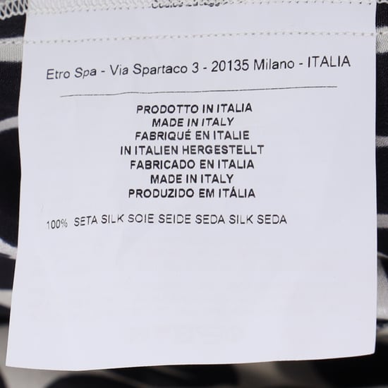 Etro gepunktete Langarmbluse aus schwarzer und weißer Seide - Image 5