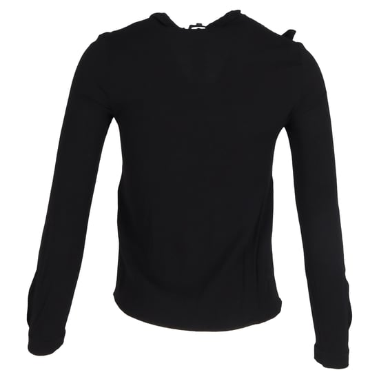 Maje Bluse mit Rüschen und Reißverschluss, langärmlig, aus schwarzem Polyester - Image 3