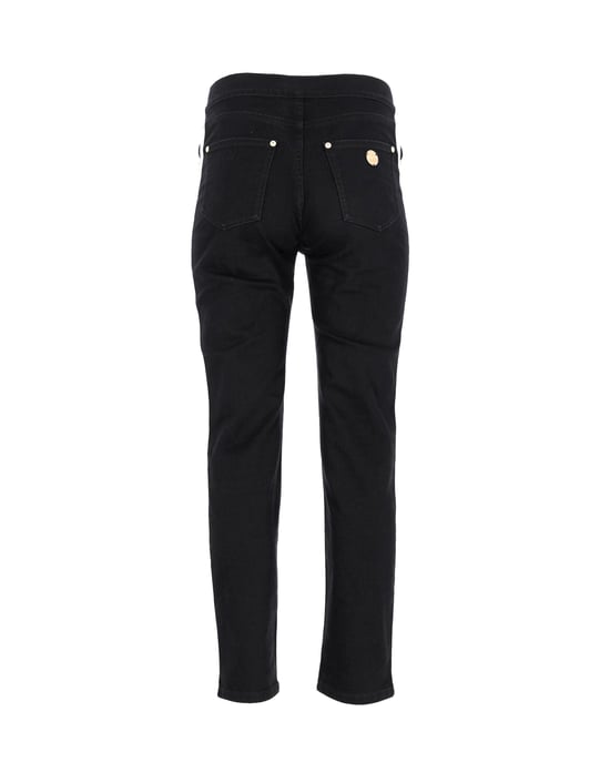 Balmain Skinny Jeans mit Kontraststreifen aus schwarzer Baumwolle - Image 3