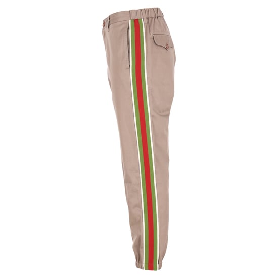 Gucci Hose mit kontrastierenden Streifen und Logo-Besatz aus brauner Baumwolle - Image 2