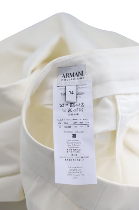 Armani Wide Leg Hose aus weißer Baumwolle - Image 3