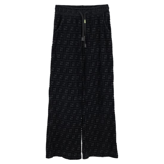 Fendi FF Weite Samthose mit Kordelzug aus schwarzem Samt - Image 1