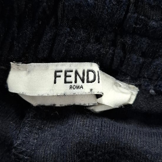 Fendi FF Weite Samthose mit Kordelzug aus schwarzem Samt - Image 3