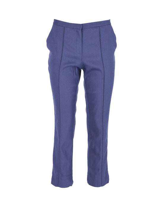 Diane Von Furstenberg Biesenhose aus blauer Viskose - Image 1