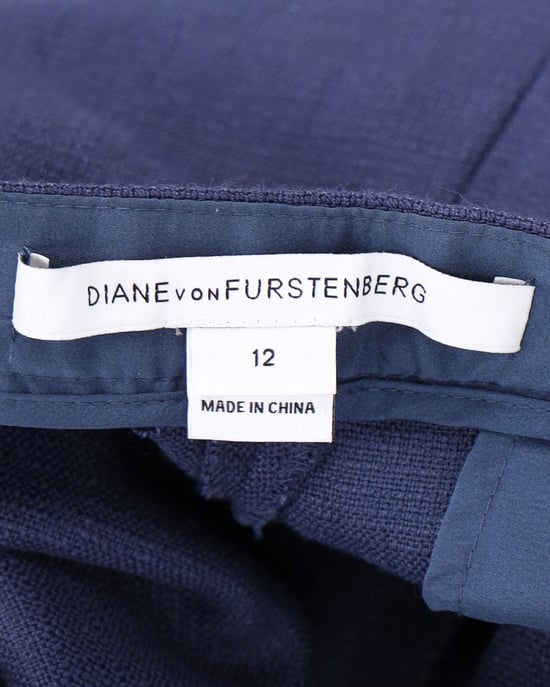 Diane Von Furstenberg Biesenhose aus blauer Viskose - Image 4