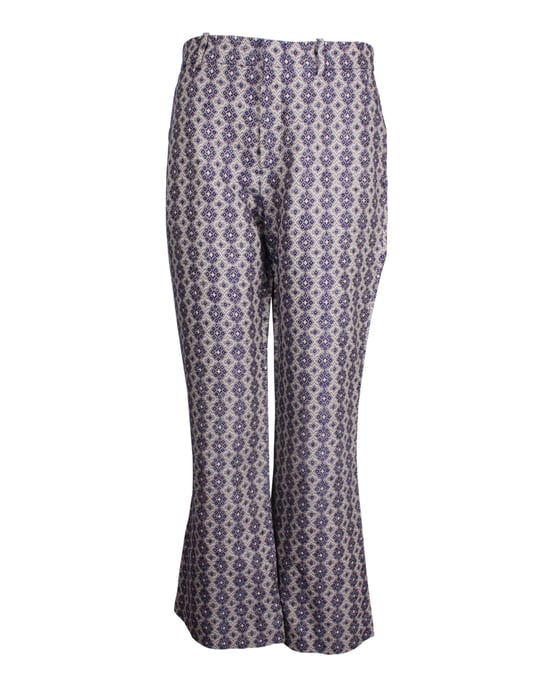 Gucci Hose mit weitem Bein und Print aus mehrfarbigem Leinen - Image 1