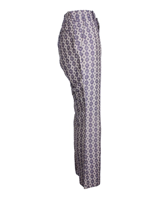 Gucci Hose mit weitem Bein und Print aus mehrfarbigem Leinen - Image 2