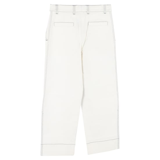 Loro Piana Hose mit Kontrastnähten aus weißer Baumwolle - Image 2
