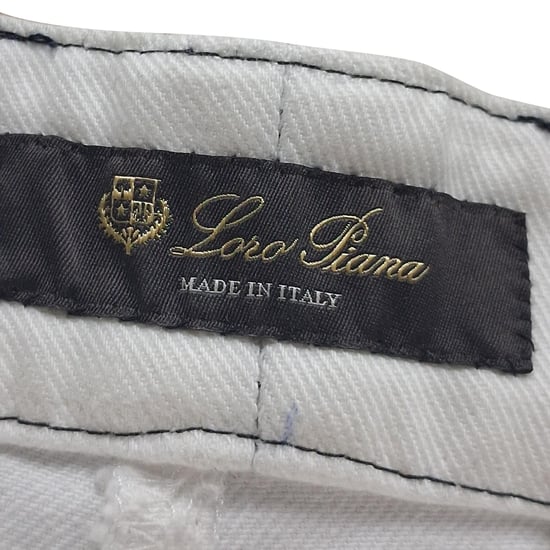 Loro Piana Hose mit Kontrastnähten aus weißer Baumwolle - Image 3