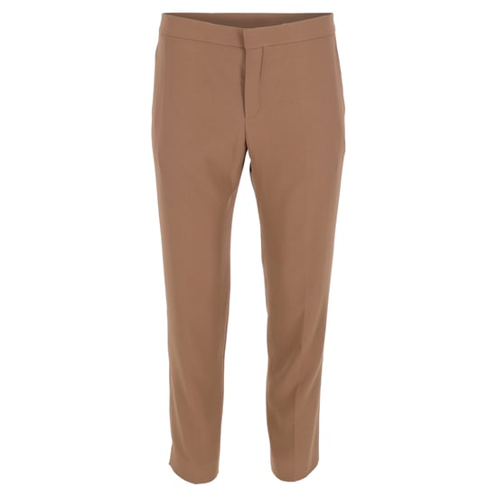 Chloé Hose mit mittelhohem Bund und geradem Bein aus brauner Wolle - Image 1