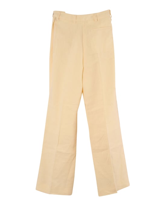 Acne Studios Hose mit seitlichem Verschluss aus gelbem Leinen - Image 1