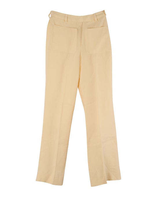 Acne Studios Hose mit seitlichem Verschluss aus gelbem Leinen - Image 2