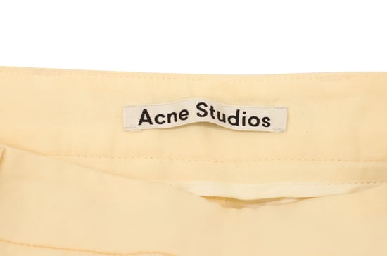 Acne Studios Hose mit seitlichem Verschluss aus gelbem Leinen - Image 3