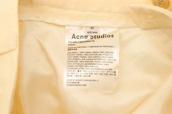 Acne Studios Hose mit seitlichem Verschluss aus gelbem Leinen - Image 4