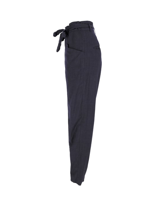 Isabel Marant Etoile Hose mit Bindegürtel aus marineblauer Wolle - Image 2