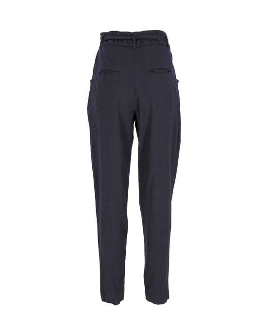 Isabel Marant Etoile Hose mit Bindegürtel aus marineblauer Wolle - Image 3