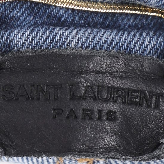 Saint Laurent – Slim Fit-Jeans aus blauem Baumwoll-Denim mit Logo-Stickerei - Image 4