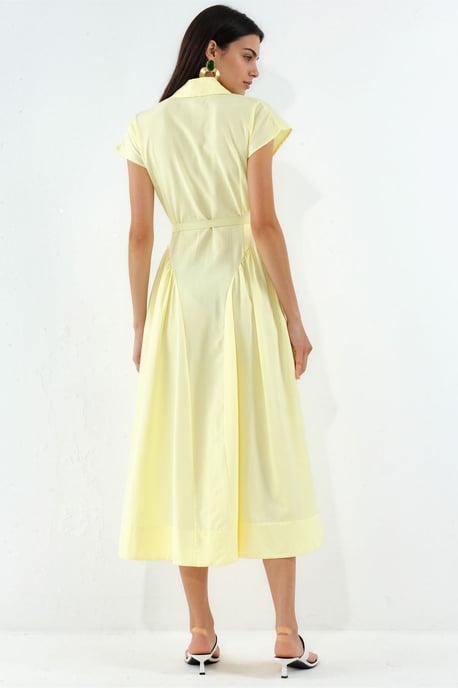 Midikleid mit Gürtel und Hemdkragen - Image 3